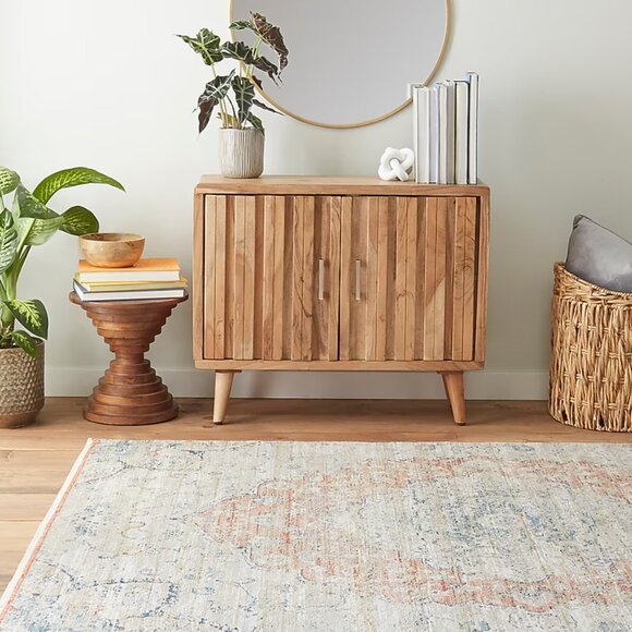 allen + roth Farren 5 X 7 (ft) Beige/Red Indoor Medallion Area Rug - Picture 2 of 7